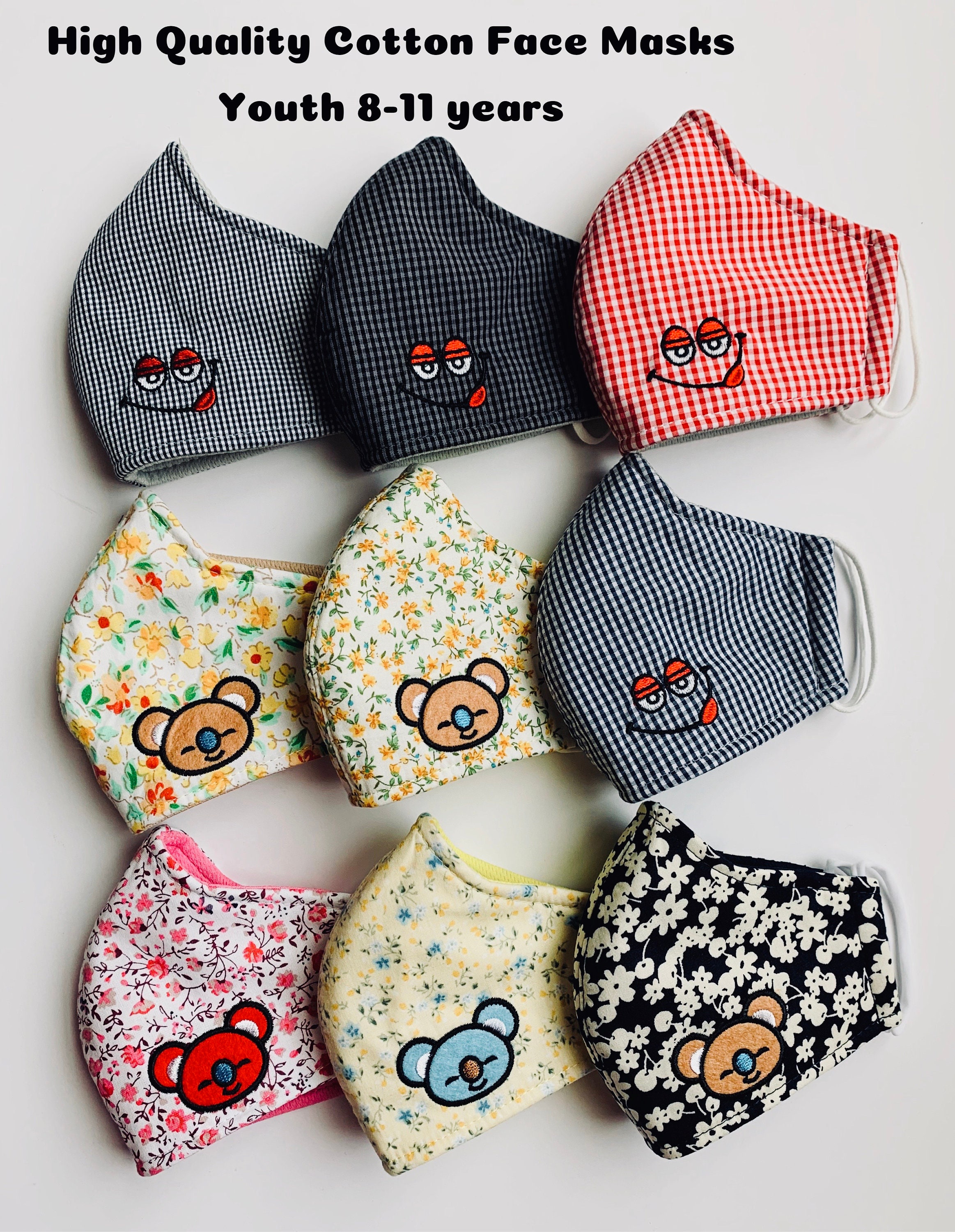 Face masks, youth 8 to 11 yrs face masks, high quality face mask, cot…