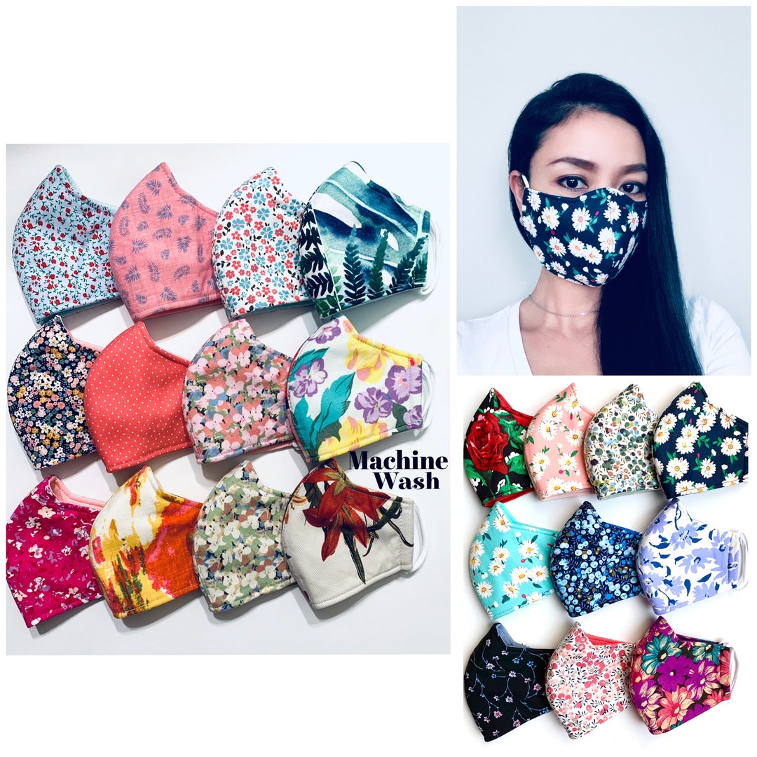 Floral Face Masks, Washable Face Mask, Mask With Filter, High Quality