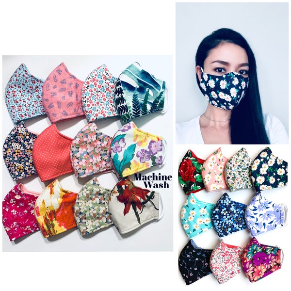 Floral face masks, washable face mask, mask with filter, high quality, cloth mask, US inventory.