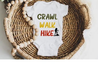 Crawl Walk Hike baby onsie for future hikers instant download png, svg, pdf file