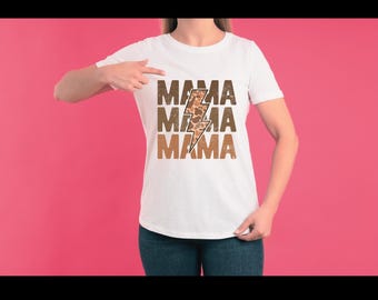 Mama Camo Lightning Bolt Design, PNG SVG PDF (Digital Download)
