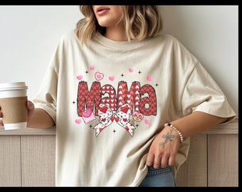 Valentine Mama PNG, Donut Heart, Shirt Design (Digital Download