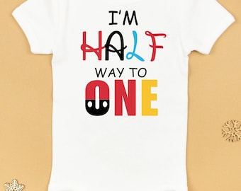 I'm Half way to One onsie, Png, SVG, PDF instant download file Moust colorful