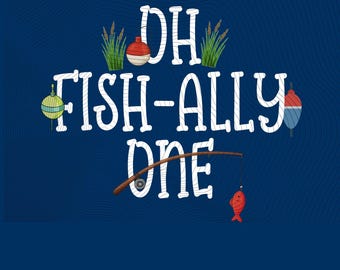 Oh Fish-ally One Fishing Birthday PNG | Kids First Birthday Shirt Design (Instant Download)