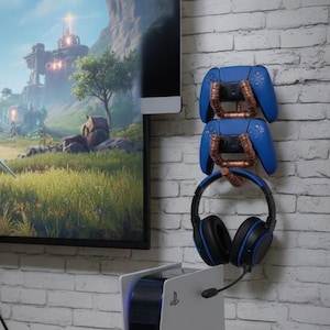 Copper pipe Double controller/ control pad and headset storage wall mounted