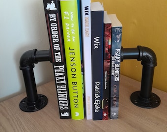 Industrial Pipe Book Ends | Vintage Pipe Fittings | Steampunk Book Ends Pair