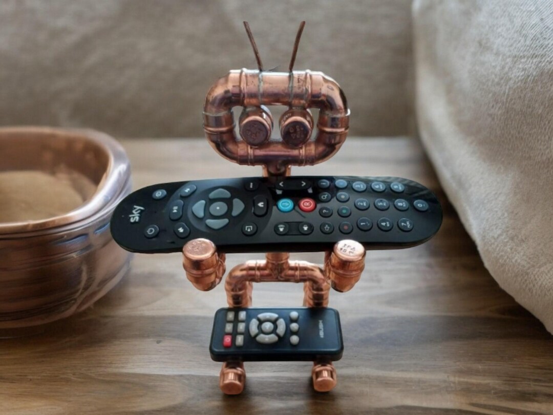 Handmade Copper Robot Remote/headset Holder: Quirky Desk Decor - Etsy