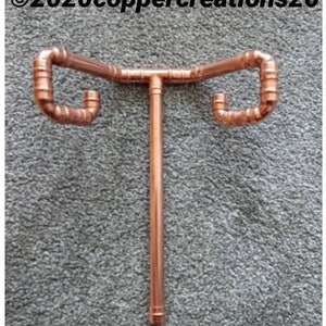 Handmade copper pipe Bird Feeder hanging brackets/ hangs 2 feeders . made from 15mm copper pipe +  brown plastic clips