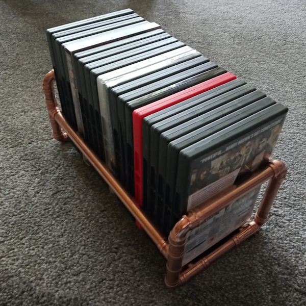 Handmade dvd / games storage holder made from 15mm copper pipe various sizes