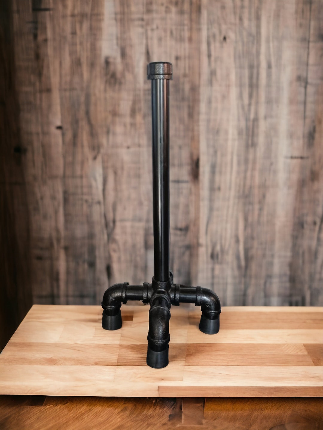 Black Iron, Kitchen Roll Holder, With Rubber Feet, Industrial Style, Etsy