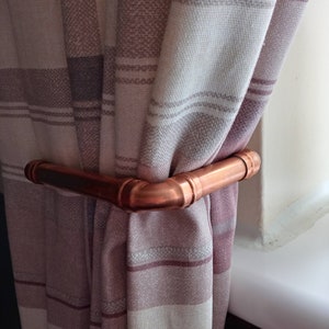 Handmade copper & Black pipe curtain tie backs ( pair of )  8 Different Variations