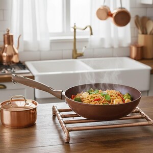 Handmade Extra Large copper pipe pan trivet 35cm x 35cm with protective feet