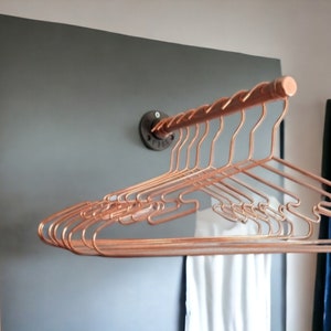 Industrial Copper pipe, rose gold, clothes rail, 22mm, copper, heavy duty, straight clothes rail, various sizes, boutique rail,