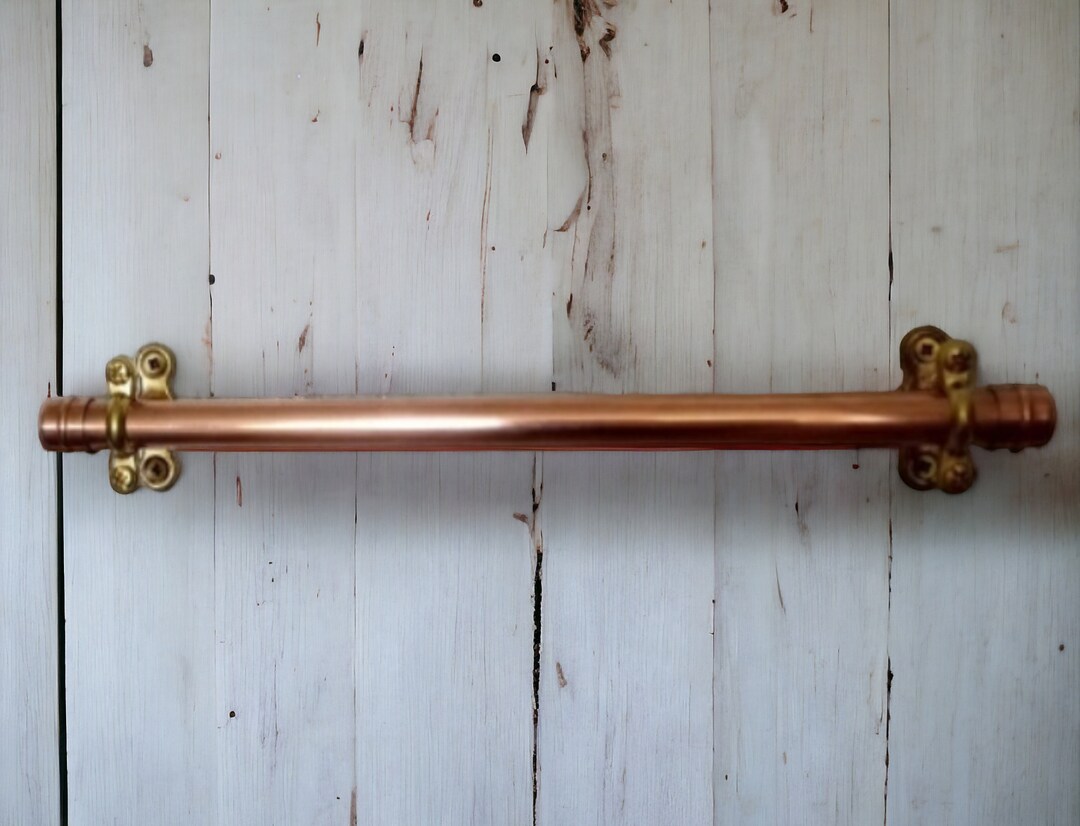Handmade Copper Pipe Towel Rail Brass Fittings Various Lengths Etsy
