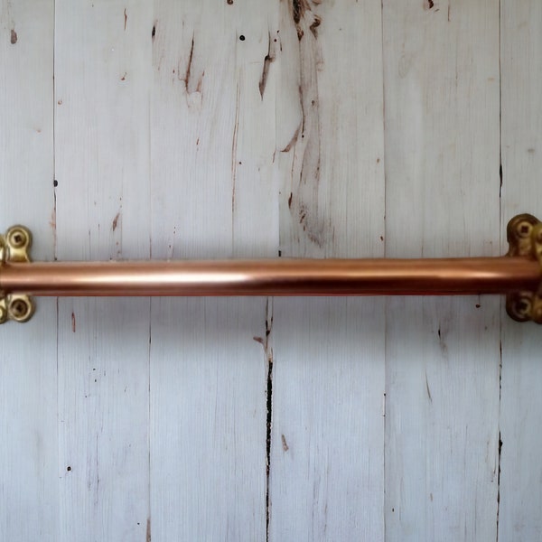 Handmade copper pipe towel rail + brass fittings various lengths