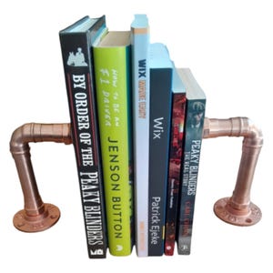 Farmhouse Style pair of Book Ends / Industrial 100% 22mm copper pipe