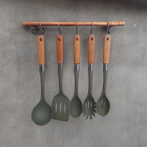 Copper utensil rail.pot and pan Rail. Pan organizer S hooks included Kitchen storage. Utensils storage holder. 30CM-60CM