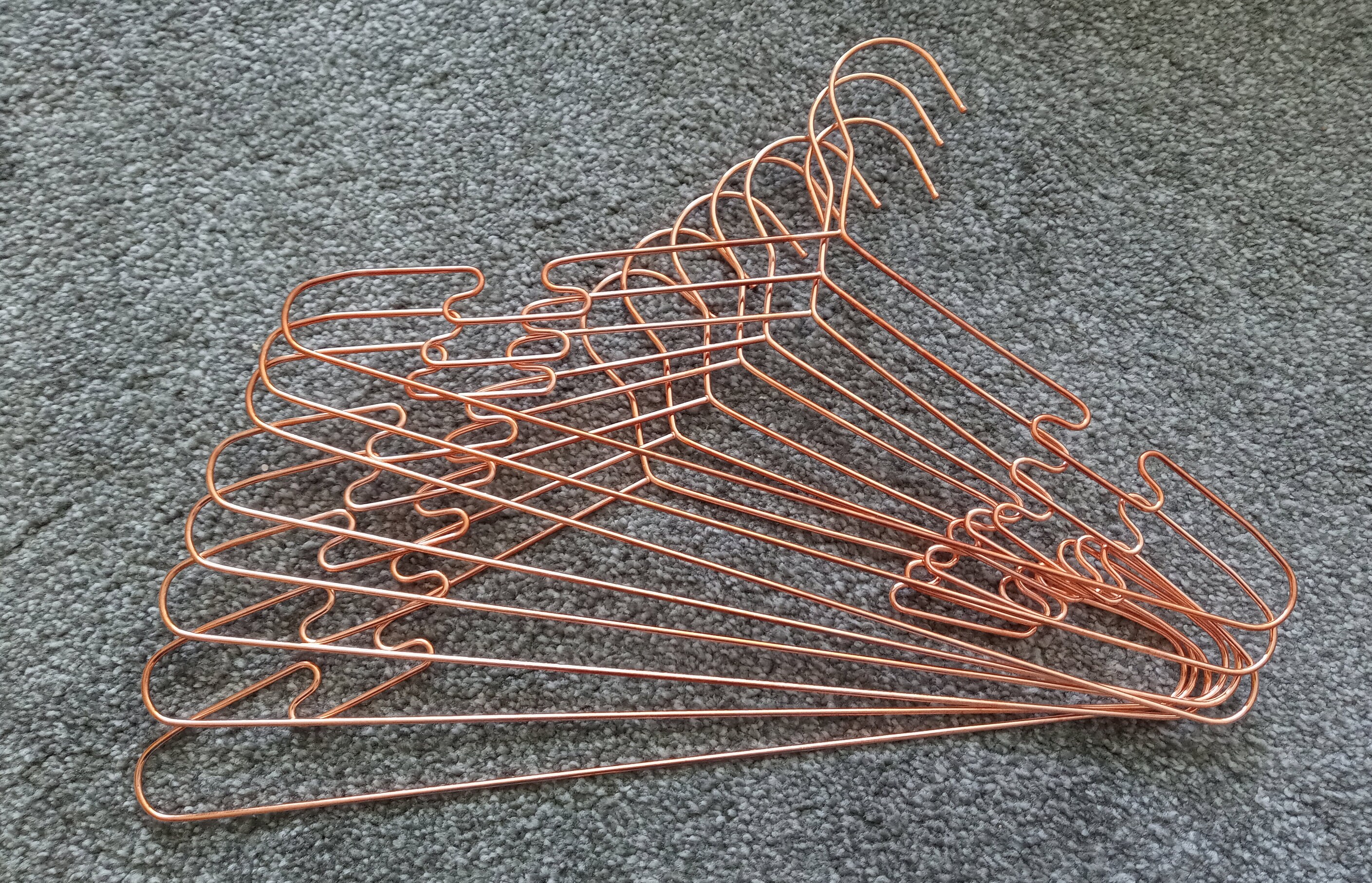Copper/rose gold coat hangers. Suit hangers. Trouser hangers. Etsy