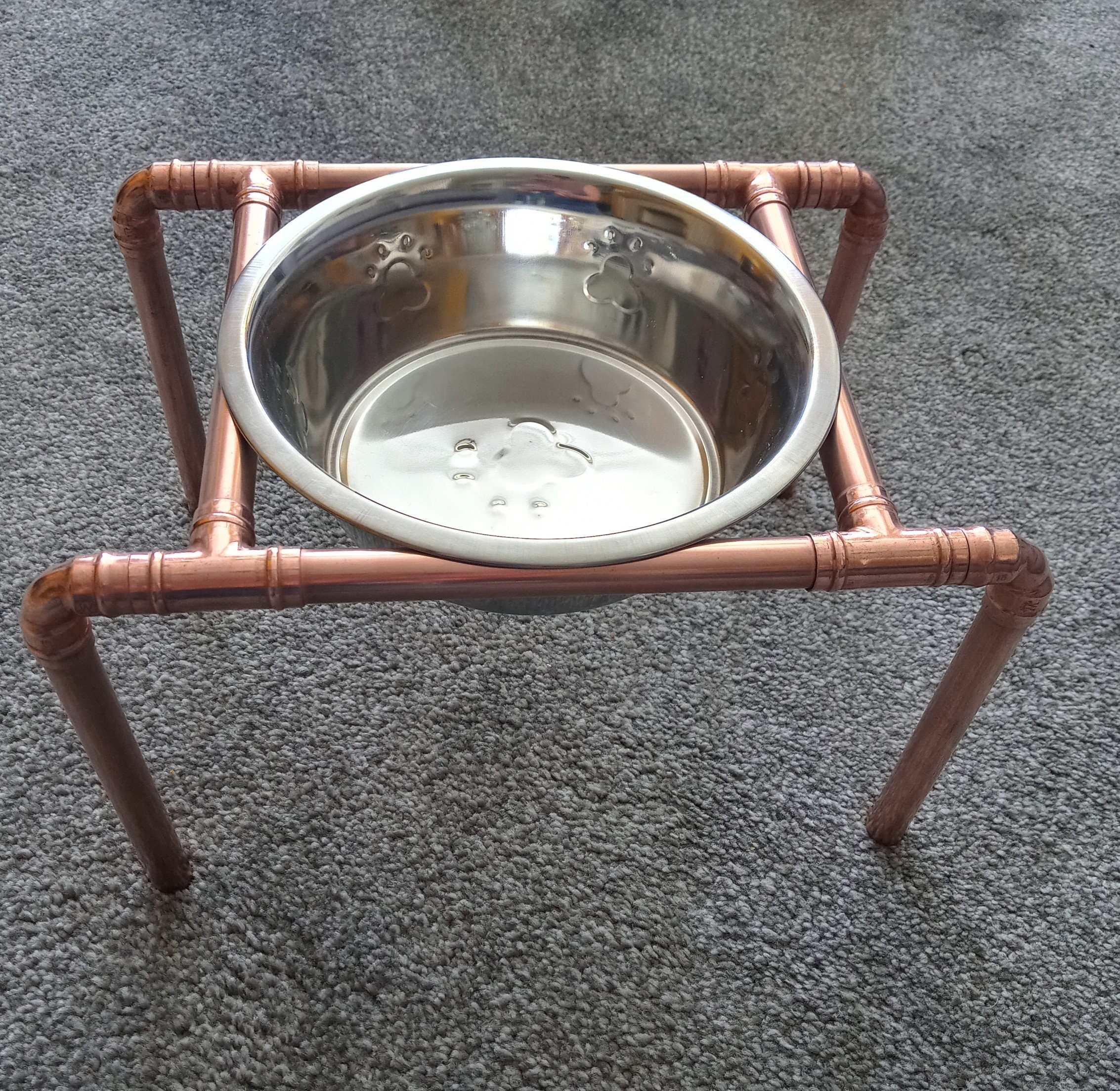 Handmade Copper Pipe Dog Bowl Stand Feeder Raised With Etsy UK