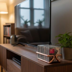 Handcrafted Copper Pipe CD Holder - Holds Up to 25 CDs - Unique Storage Solution