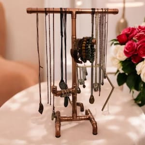 Copper Pipe Jewellery Stands- Various heights