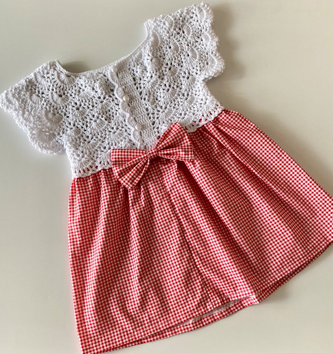 Baby Knit Fabric Dresshand Knitted Summer Baby Dressbaby Etsy