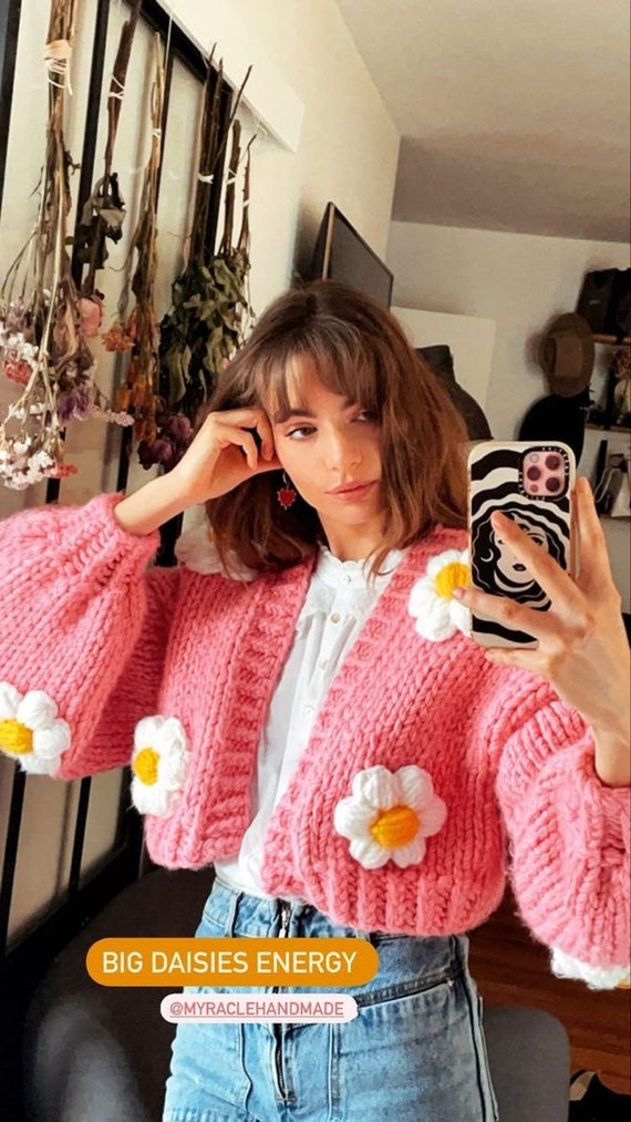 Daisy Cardigan, Flowers Cardigan, Cardigan for Women, Flower Shaped Chunky Handmade Knit Wool Cardigan, Handmade Sweater, Cardigan - Etsy Daisy Cardigan, Flowers Cardigan, Cardigan for Women, Flower Shaped Chunky Handmade Knit Wool Cardigan, Handmade Sweater, Cardigan - Etsy