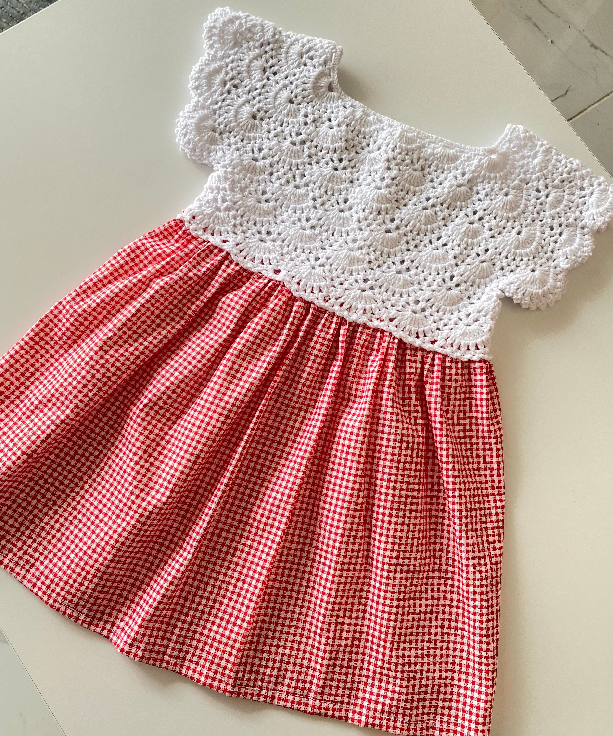 Baby Knit Fabric Dresshand Knitted Summer Baby Dressbaby Etsy