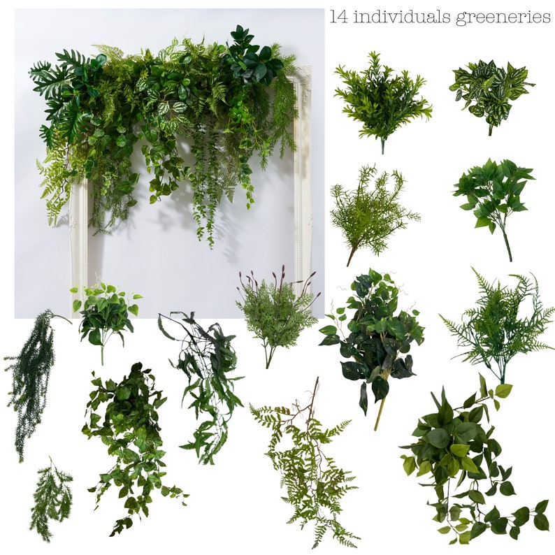 Artificial lush mix greenery garland, 4 feet long , free fast international postage image 10