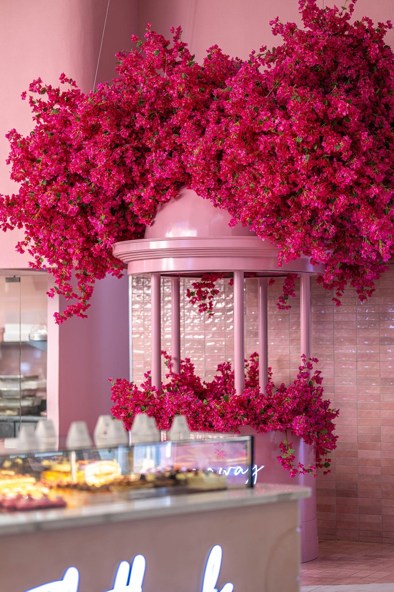 Artificial magenta floral garland , 4 feet long, Bougainvillea flowers, free fast postage image 6
