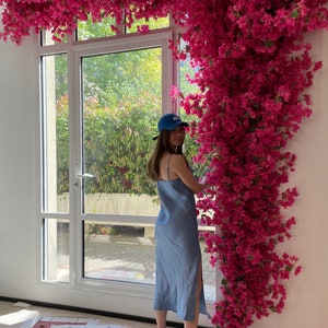 Artificial magenta floral garland , 4 feet long, Bougainvillea flowers, free fast postage image 5