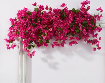 Artificial magenta floral garland , 4 feet long, Bougainvillea flowers, free fast postage