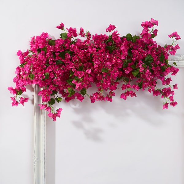 Künstliche magentafarbene Blumengirlande, 4 Fuß lang, Bougainvillea-Blumen, kostenloser schneller Versand