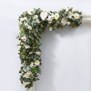 Faux Whie Wedding Eucalyptus Garland, 6 ft/ 182 cm long, Free International delivery