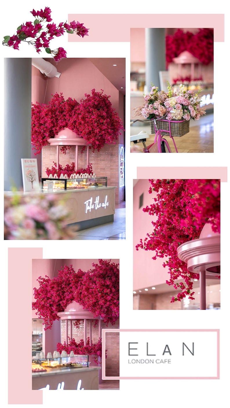 Artificial magenta floral garland , 4 feet long, Bougainvillea flowers, free fast postage image 7