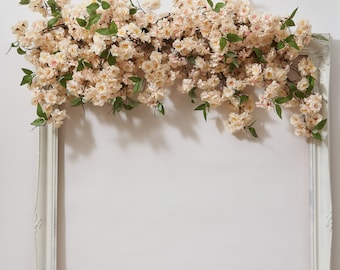 Artificial garland champagne cherry blossom. Free shipping