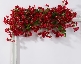 Artificial deep red garland bougainvillea floral, Free shipping