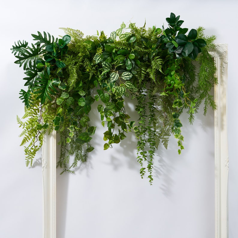 Artificial lush mix greenery garland, 4 feet long , free fast international postage image 1