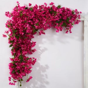 Artificial magenta floral garland , 4 feet long, Bougainvillea flowers, free fast postage image 2