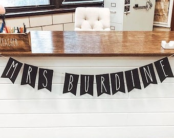Personalized Teacher Classroom Banner - Custom Name Sign