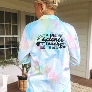 Tie Dye Lab Coat | Embroidered Lab Coat | Science Teacher Lab Coat | Handmade Lab Coat