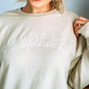 Teacher Sweatshirt | Teacher Embroidered Sweatshirt | Teacher Custom Sweatshirt | Teacher Crewneck | Personalized Teacher Sweatshirt