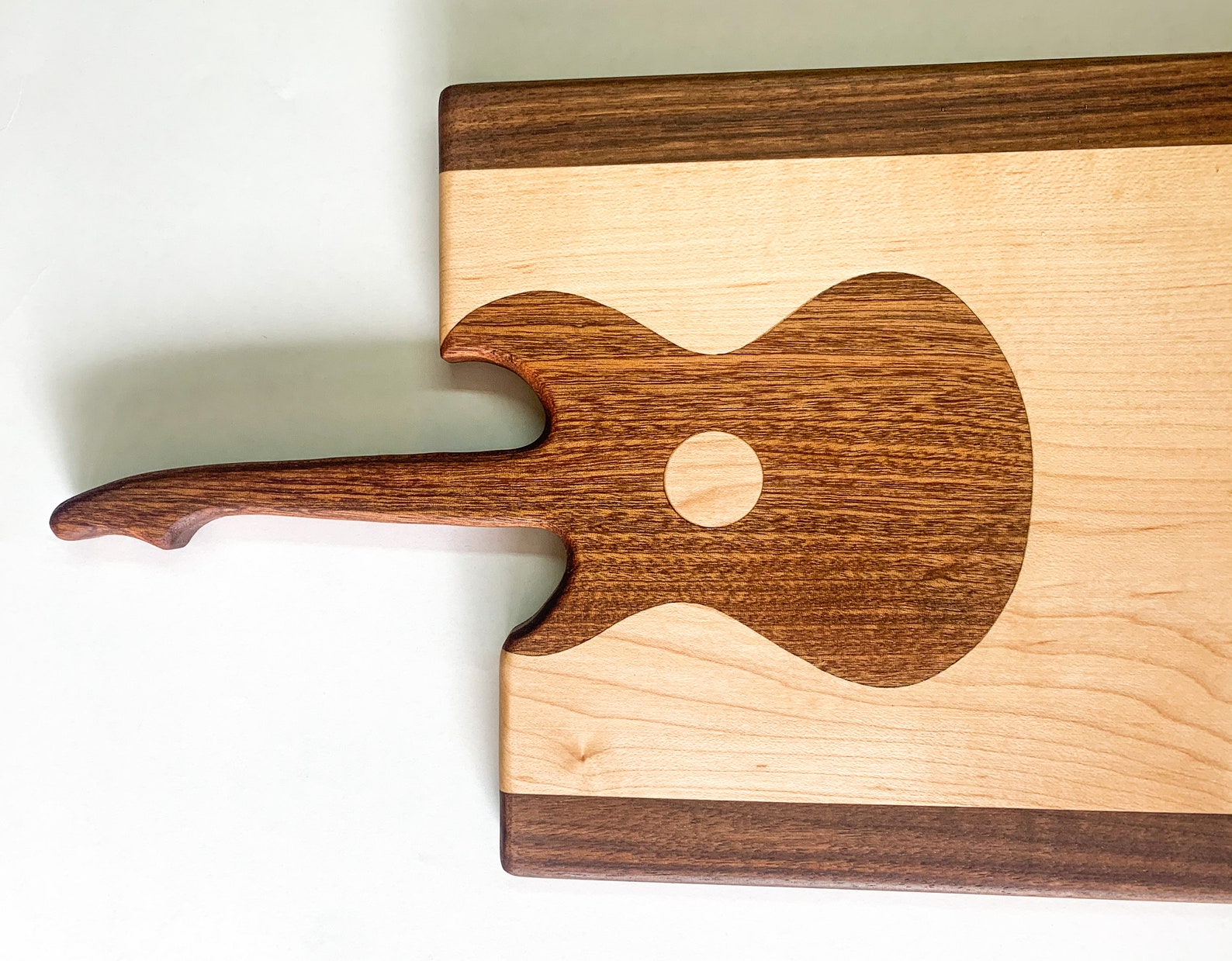Custom Wood Electric Guitar Inlaid Cutting Board Etsy