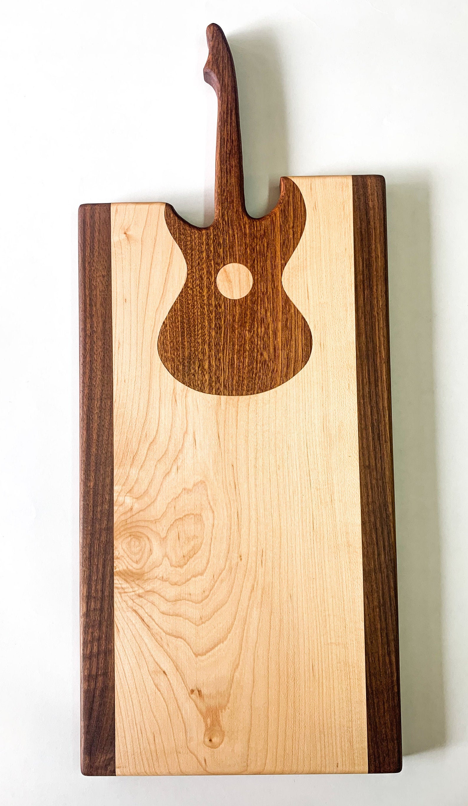 Custom Wood Electric Guitar Inlaid Cutting Board Etsy