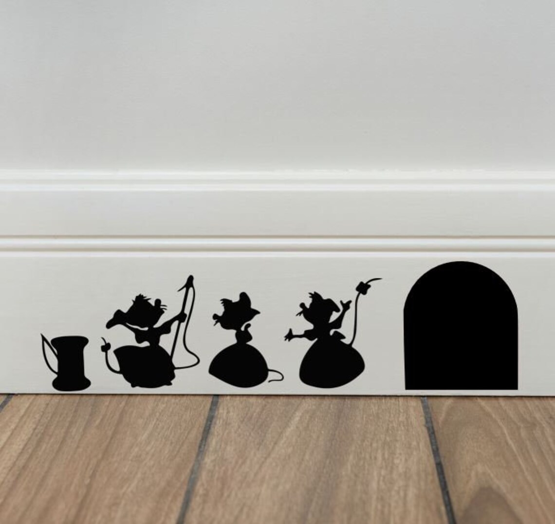 Cinderella Mice Decal Disney Home Decor Disney Wall Decal Etsy
