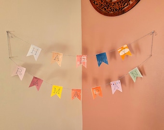 Ramadan DIY Estampable Banner - Decoración - Feliz Ramadán - Divertido y Juguetón - Colorido - Niños - Fiesta Islámica - Pequeña Bandera