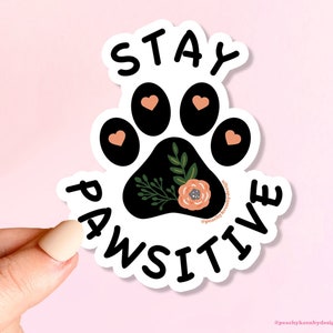 MAGNET Stay Pawsitive! |  Fridge Magnet, Car Magnet, Decorative Magnet, Bulletin Board Magnet, Weatherproof Magnet - 5"
