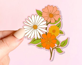 MAGNET Flower Power Three  | Fridge Car Magnet, Decorative Magnet, Car Decal, Weatherproof Magnet  5"