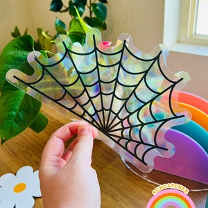 Spiderweb Rainbow Maker I Halloween Decor Suncatcher Window