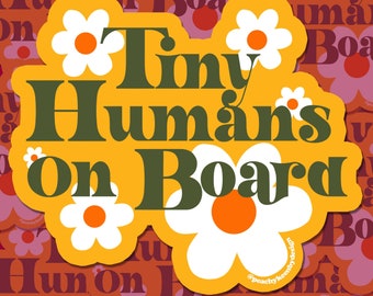 MAGNET Tiny Humans On Board! & Tiny Human On Board! | Fridge Car Magnet, Decorative Magnet, Car Decal, Weatherproof Magnet 5"